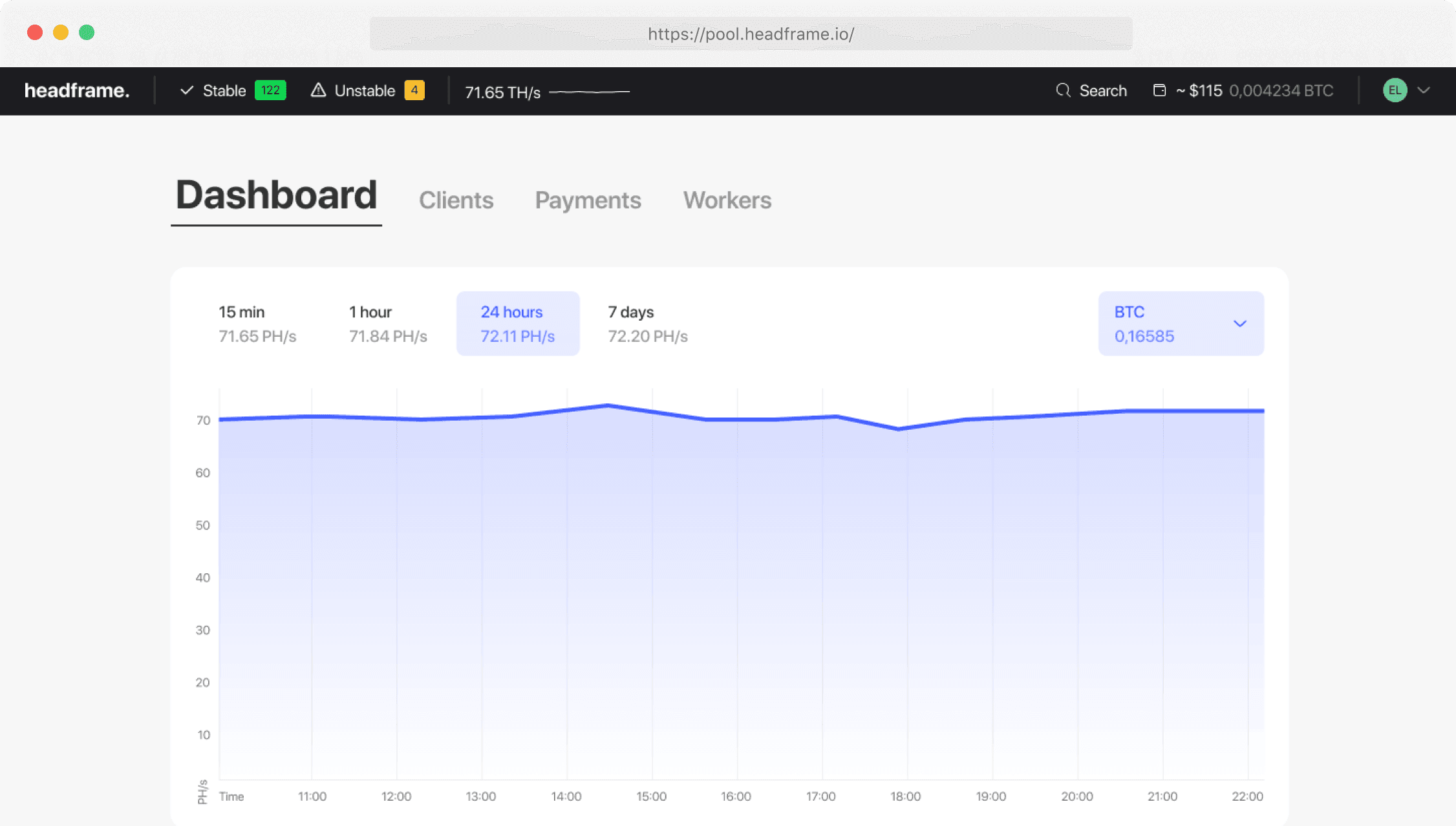 Headframe dashboard