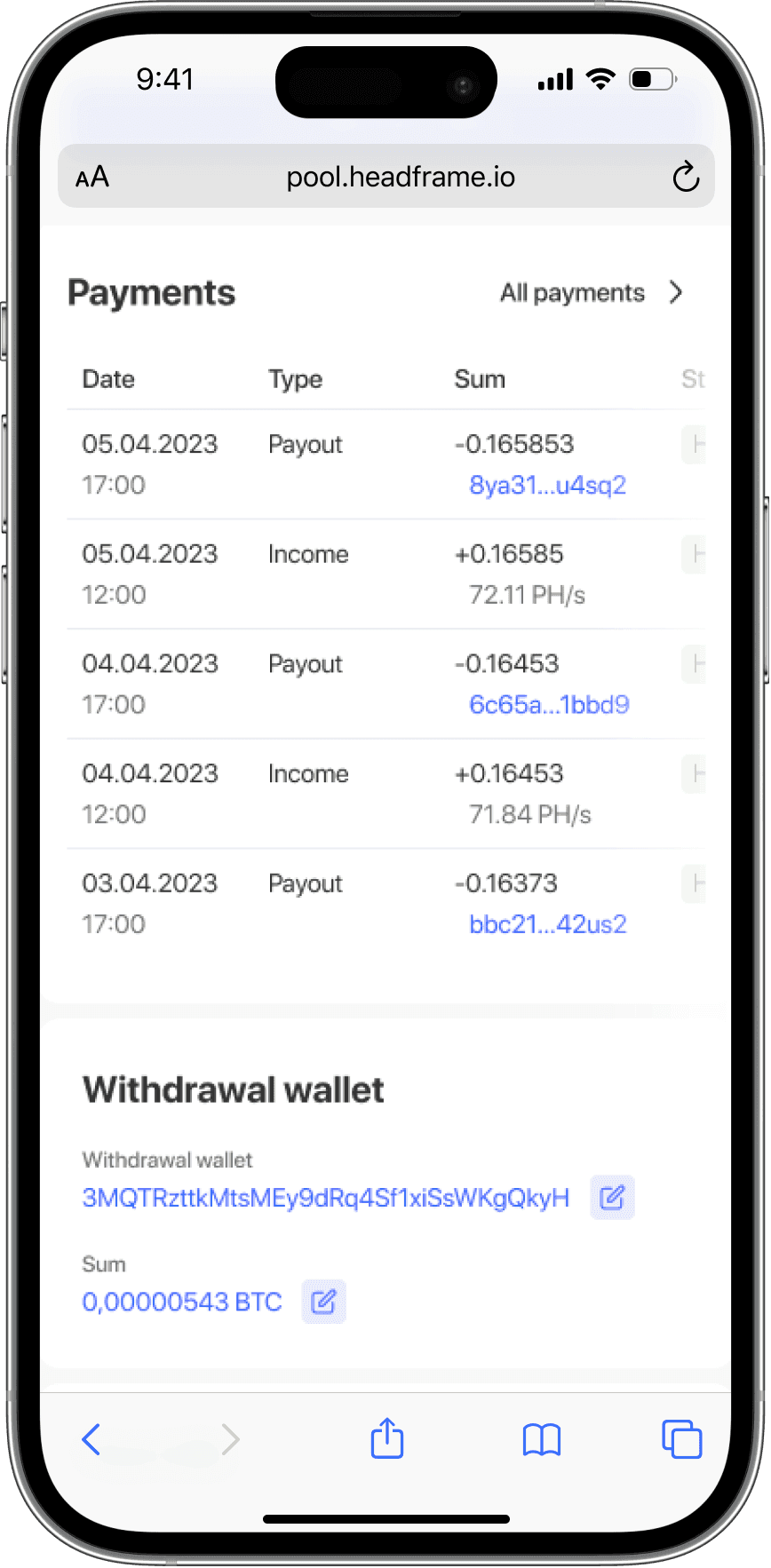 Headframe mobile app